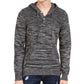 Sun + Stone Men's Heathered Henley Hoodie Black Size Small