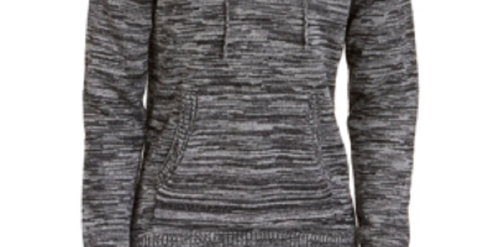 Sun + Stone Men's Heathered Henley Hoodie Black Size Small