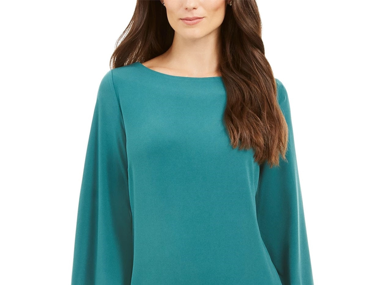 JM Collection Women's Grommet Crossover-Hem Top Green Size Medium