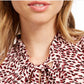Maison Jules Women's Tie Neck Printed Top Pink Size X-Small