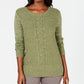 Karen Scott Women's Cable-Knit Panel Sweater Green Size XX Large