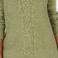Karen Scott Women's Cable-Knit Panel Sweater Green Size XX Large