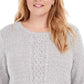 Karen Scott Women's Cable-Knit Panel Sweater Gray Size Medium