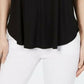 Alfani Women's Scoop Neck Batwing Sleeve Top Black Size Small