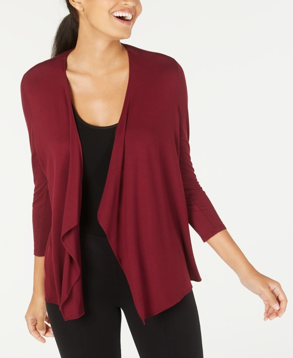 Alfani Women's Open Front Cardigan Red Size Small