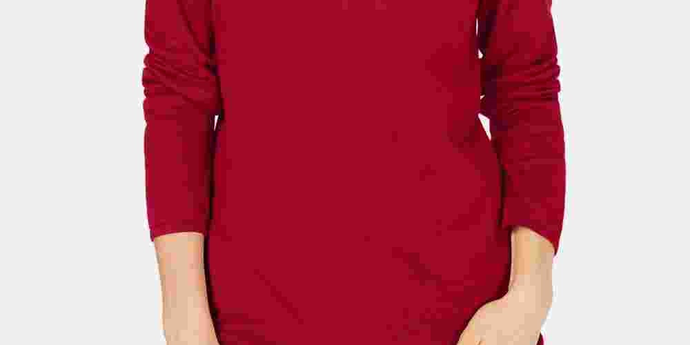 Karen Scott Women's Cotton Envelope Neck Sweater Red Size X-Small