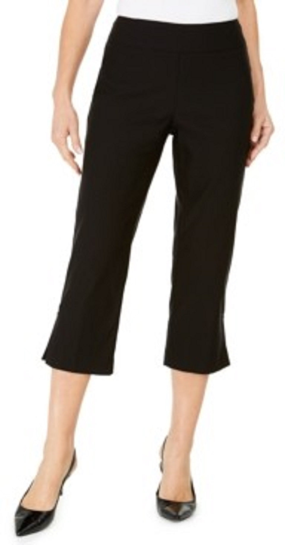 JM Women's Collection Embellished-Hem Ankle Pants Black Size Small
