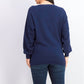 JM Women's Collection Button-Sleeve Sweater Dark Blue Size Small