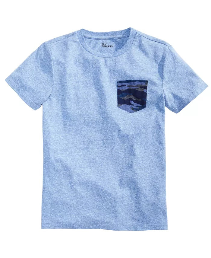 Epic Threads Big Boy's Camo-Pocket T-Shirt Navy Size Medium