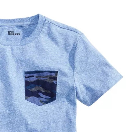 Epic Threads Big Boy's Camo-Pocket T-Shirt Navy Size Medium