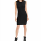 Maison Jules Women's Sleeveless Jewel Neck Short Body Con Dress Black Size X-Large