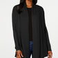 Karen Scott Women's Open Front Cardigan Black Size Small