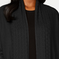 Karen Scott Women's Open Front Cardigan Black Size Small