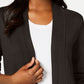 Karen Scott Women's Open-Front Cardigan Khaki Size Large