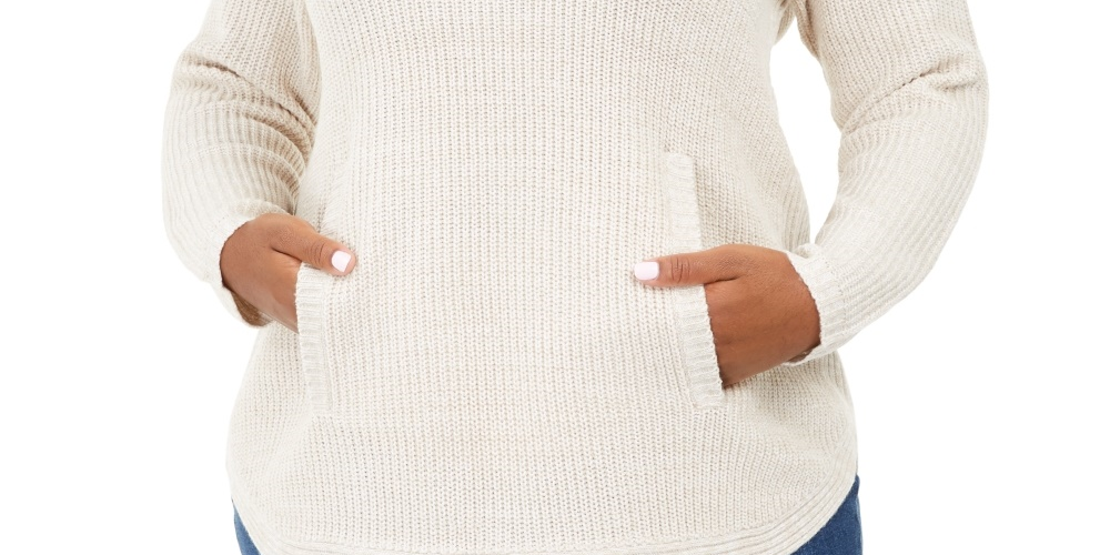 Style & Co Women's Plus Size Button-Trim Sweater Khaki Size 3X