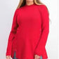 Style & Co Women's Mock Neck Lace-Up Ribbed Knit Sweater Red Size Small
