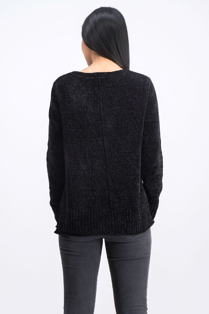 Style & Co Women's Chenille Sweater Black Size Small