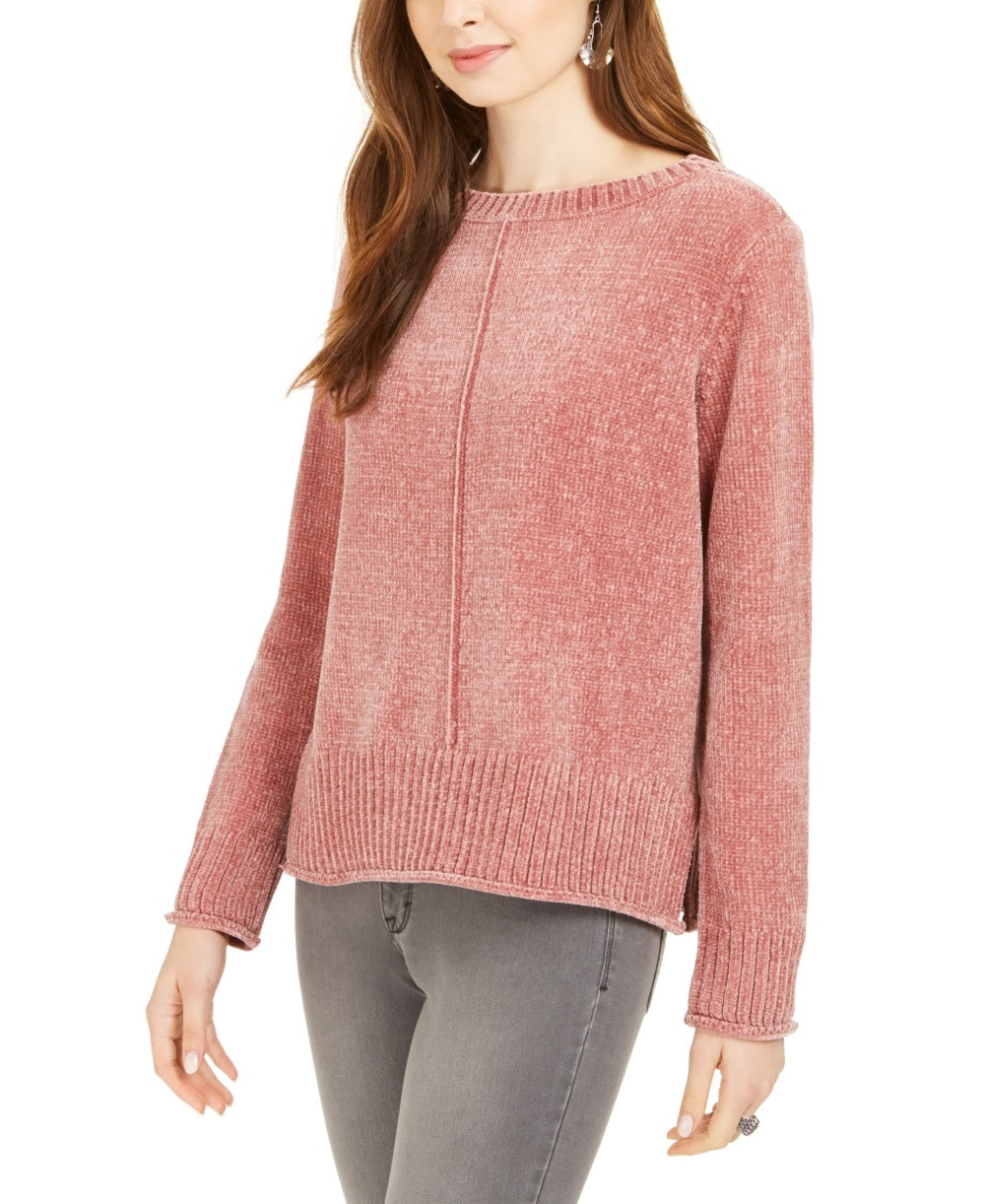 Style & Company Women's Textured Heather Long Sleeve Crew Neck Blouse Sweater Purple Size XX-Large
