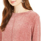 Style & Company Women's Textured Heather Long Sleeve Crew Neck Blouse Sweater Purple Size XX-Large