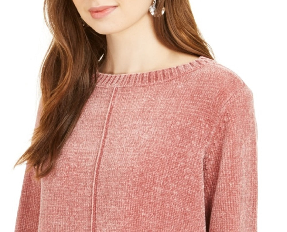 Style & Company Women's Textured Heather Long Sleeve Crew Neck Blouse Sweater Purple Size XX-Large