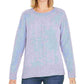 Style & Co Women's Heather Long Sleeve Crew Neck Blouse Sweater Blue Size Petite Large