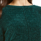 Style & Co Women's Textured Ribbed 3/4 Sleeve Crew Neck Sweater Green Size Petite Petite