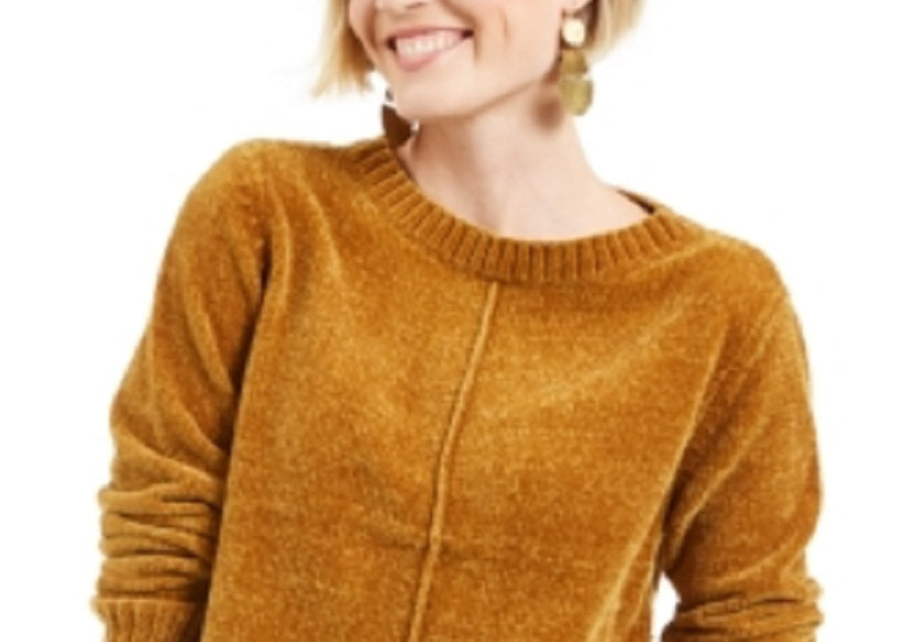 Style & Co Women's Petite Chenille Sweater Yellow Size Petite Small