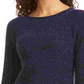 Style & Co Women's Textured Long Sleeve Jewel Neck Sweater Purple Size Petite Petite