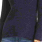Style & Co Women's Textured Long Sleeve Jewel Neck Sweater Purple Size Petite Petite