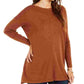 Style & Co Women's Seam Front Tunic Sweater Brown Size X-Large