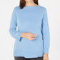Karen Scott Women's Bateau Neck Long Sleeve Sweater Blue Size Small