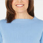 Karen Scott Women's Bateau Neck Long Sleeve Sweater Blue Size Small