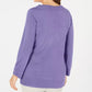 Karen Scott Women's Bateau-Neck Long-Sleeve Sweater Purple Size Medium