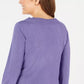 Karen Scott Women's Bateau-Neck Long-Sleeve Sweater Purple Size Medium