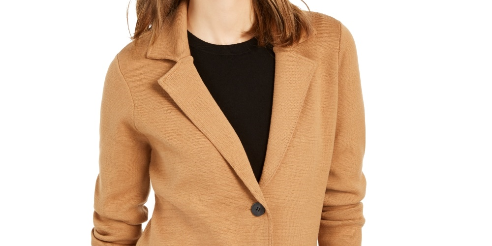 Charter Club Women's Sweater Blazer Jacket  Red Size Medium