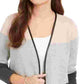 Charter Club Women's Milano Colorblocked Cotton Completer Sweater Gray Size Petite X-Large