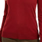 Charter Club Women's Button Cuff V Neck Merino Wool Sweater Wine Size Large