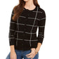 Charter Club Women's Windowpane Button Cardigan Black Size X-Small