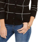 Charter Club Women's Windowpane Button Cardigan Black Size X-Small