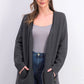 Charter Club Women's Milano Cotton Open-Front Cardigan Dark Gray Size Extra Large