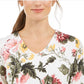 Charter Club Women's Garden Printed V Neck Top White Size XX-Large