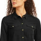 Charter Club Women's Two Pocket Shirt Black Size X-Large