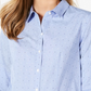 Charter Club Women's Cotton Printed Button Front Top Blue Size 10
