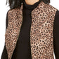 Charter Club Women's Printed Zip Front Vest Beige Size Petite Medium