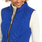 Charter Club Women's Quilted Stand-Collar Vest Blue Size X-Large