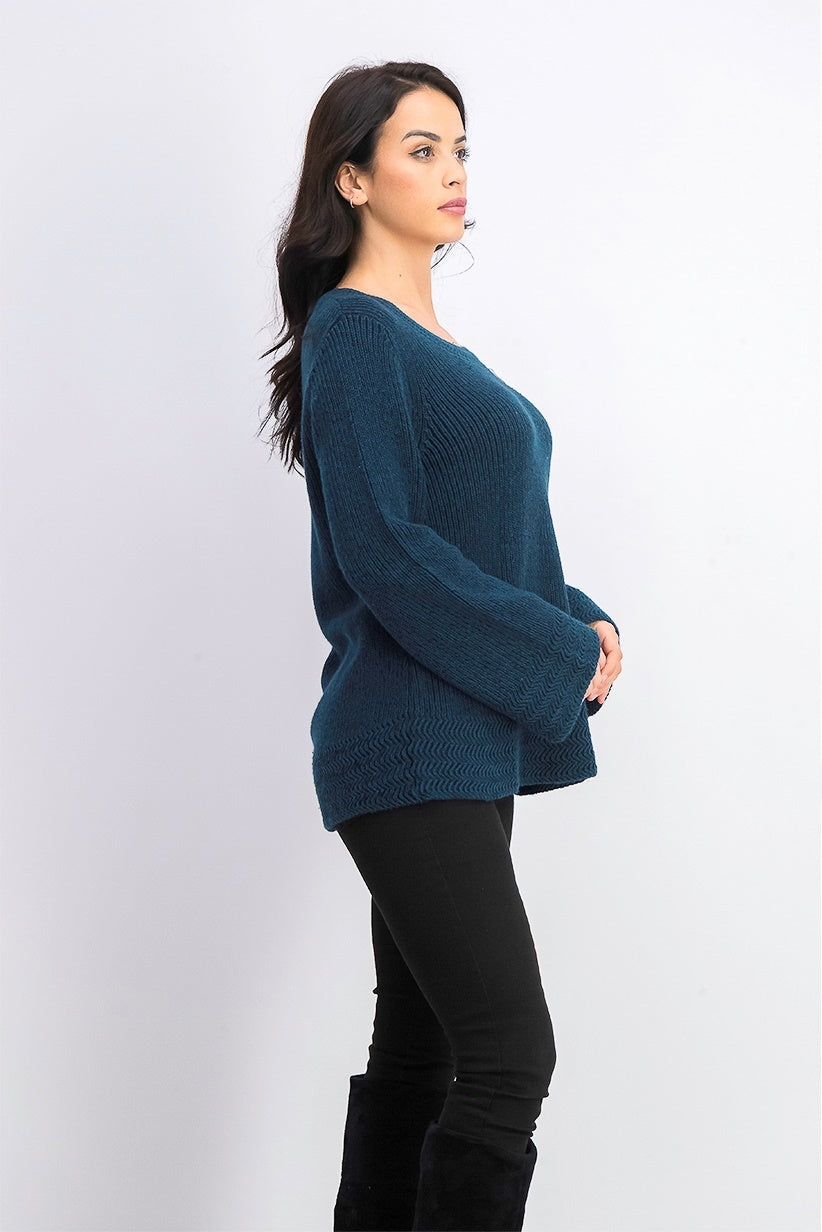 Style & Co Women's Boxy Knit Pullover Sweater Green Size Large
