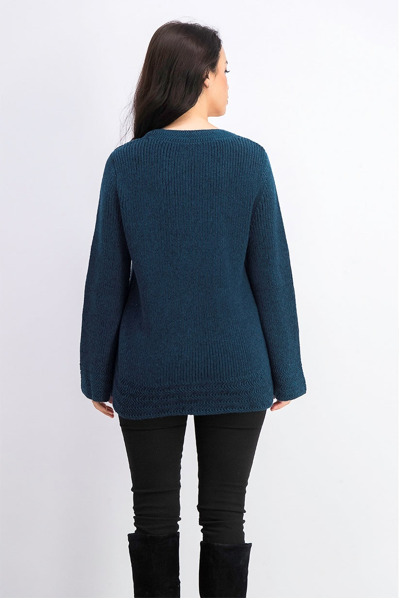 Style & Co Women's Boxy Knit Pullover Sweater Green Size Large
