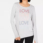 Ideology Women's Love Graphic Long-Sleeve Pullover Gray Size Medium