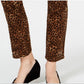 Charter Club Women's Animal Print Lexington Straight Leg Jeans Brown Size 10