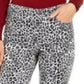 Charter Club Women's Animal-Print Lexington Straight Leg Jeans White Size 6